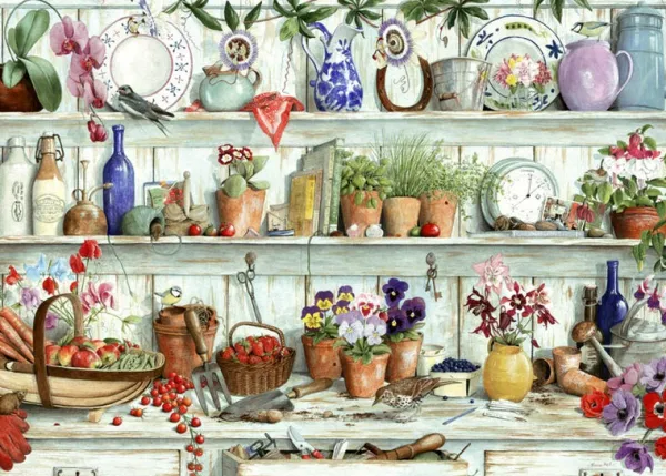 House of Puzzles Posies & Produce - BIG 500 Piece Jigsaw Puzzle