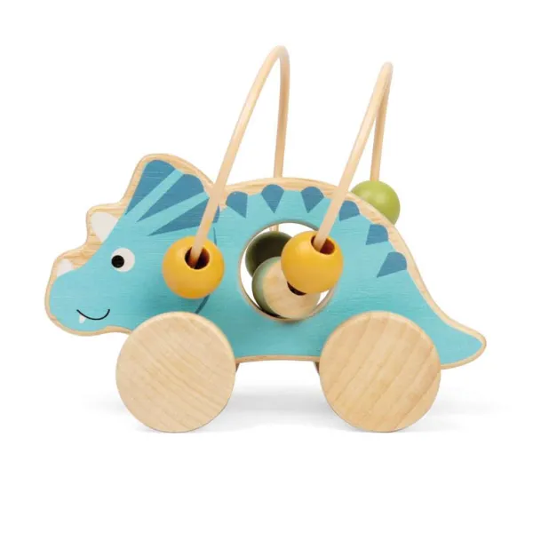 Bigjigs Toys Push Along Triceratops Bead Frame
