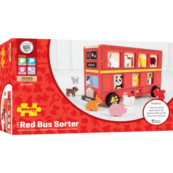 Bigjigs Toys Red Bus Sorter