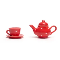 Bigjigs Toys Red Polka Dot Porcelain Tea Set