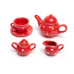 Bigjigs Toys Red Polka Dot Porcelain Tea Set