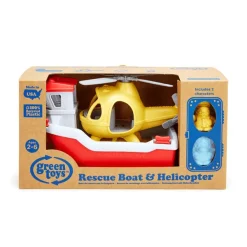 Green Toys Rescue Boat with Helicopter