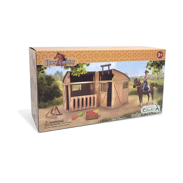 CollectA Rider & Accessories with Horse & Stable Box Set