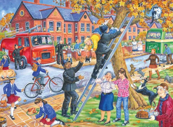 House of Puzzles Saving Miss Kitty - BIG 250 Piece Jigsaw Puzzle