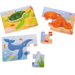 Bigjigs Toys Sealife (6 Piece Puzzles) - 3 Puzzles