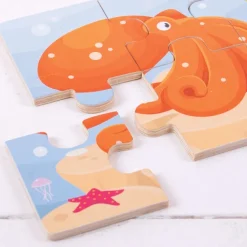 Bigjigs Toys Sealife (6 Piece Puzzles) - 3 Puzzles