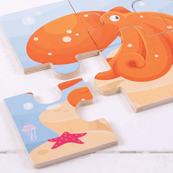 Bigjigs Toys Sealife (6 Piece Puzzles) - 3 Puzzles
