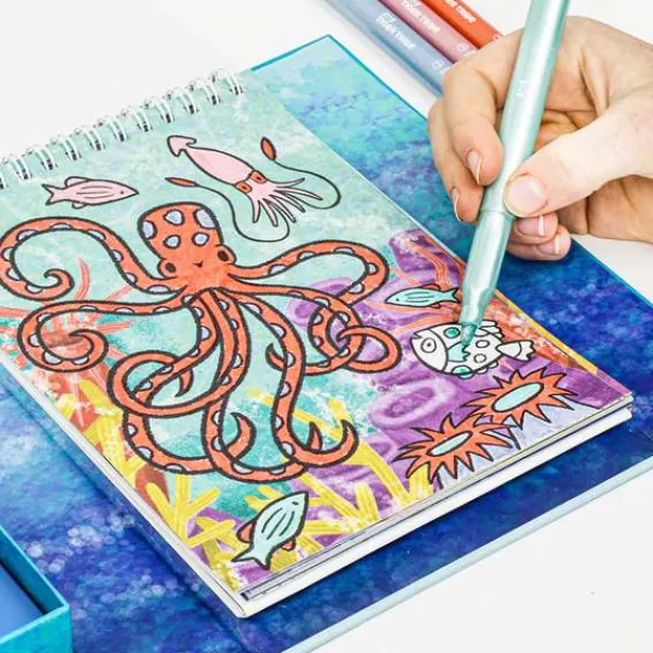 Tiger Tribe Shimmer Colouring Set - Sea Life