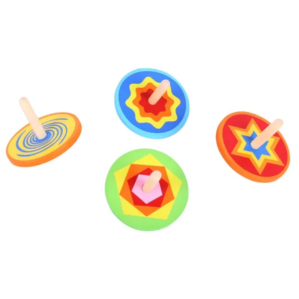Bigjigs Toys Snazzy Spinning Tops (Pack of 4)