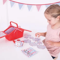 Bigjigs Toys Spotted Basket Tea Set