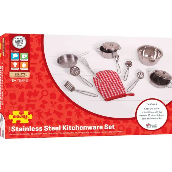 Bigjigs Toys Stainless Steel Kitchenware Set