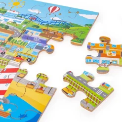 Bigjigs Toys Transport Town Floor Puzzle