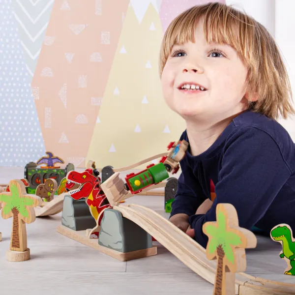 Bigjigs Rail T-Rex Bursting Bridge