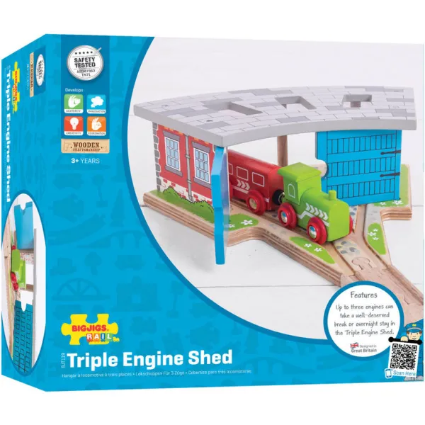 Bigjigs Rail Triple Engine Shed