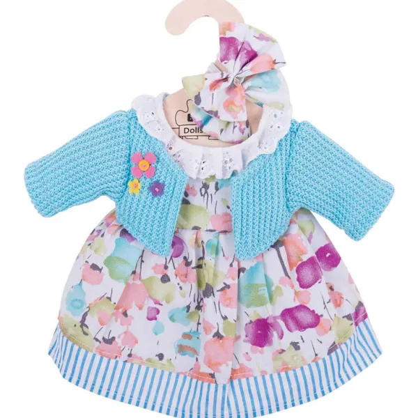 Bigjigs Toys Turquoise Cardigan and Dress (for Size Medium Doll)