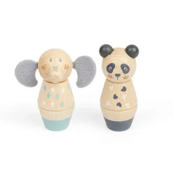 Bigjigs Toys Twist & Match Animals - Panda, Elephant