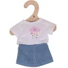 Bigjigs Toys White T-Shirt and Denim Skirt (for Size Small Doll)