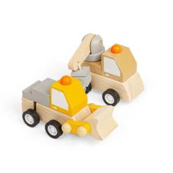 Bigjigs Toys Wind Up Trucks - Crane, Digger