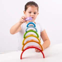 Bigjigs Toys Wooden Stacking Rainbow - Small